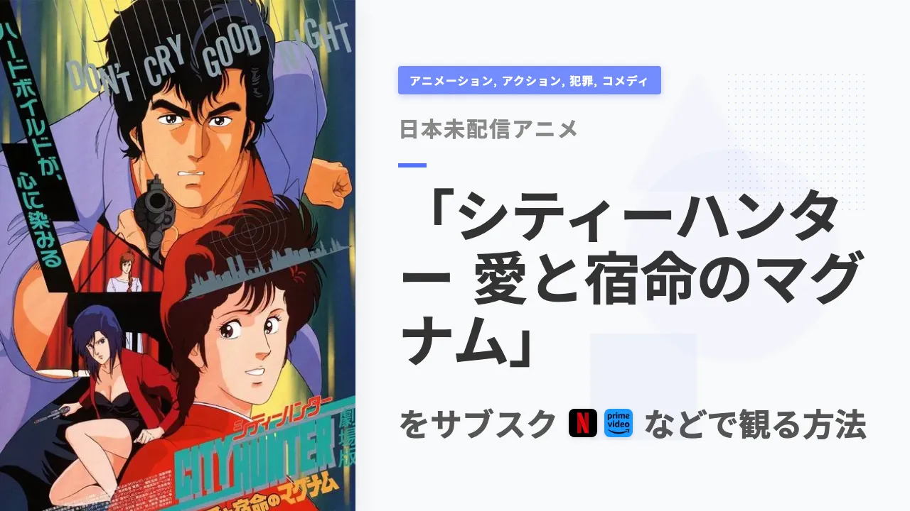 アニメ「シティーハンター 愛と宿命のマグナム」を日本から観る方法